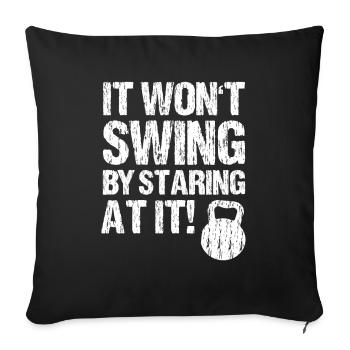 Kettlebell Training Won't Swing Staring At It - Sofa pillowcase 17,3'' x 17,3'' (45 x 45 cm) - black - Front