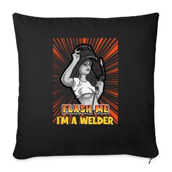 Welder Spruch Design for MetalWorkers - Sofa pillowcase 17,3'' x 17,3'' (45 x 45 cm) - black - Front