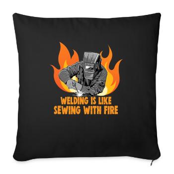 Welder slogan design for metal workers - Sofa pillowcase 17,3'' x 17,3'' (45 x 45 cm) - black - Front