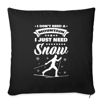 Cross-country biathlon cross-country skiers - Sofa pillowcase 17,3'' x 17,3'' (45 x 45 cm) - black - Front