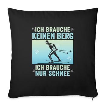Langläufer Biathlon Skilangläufer - Sofakissenbezug 45 x 45 cm - Schwarz - Vorne