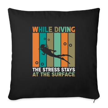 Instructeur de conception de plongée sous-marine Snorkeling - Housse de coussin décorative 45 x 45 cm - noir - Devant