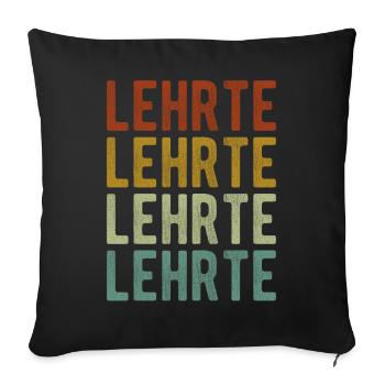 Lehrte Stadt Retro Vintage - Sofakissenbezug 45 x 45 cm - Schwarz - Vorne