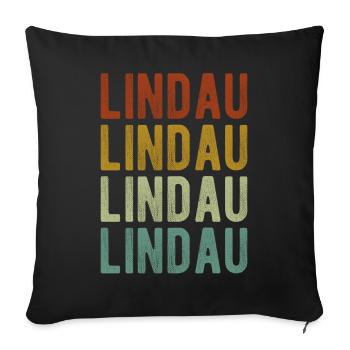 Lindau Stadt Retro Vintage - Sofakissenbezug 45 x 45 cm - Schwarz - Vorne
