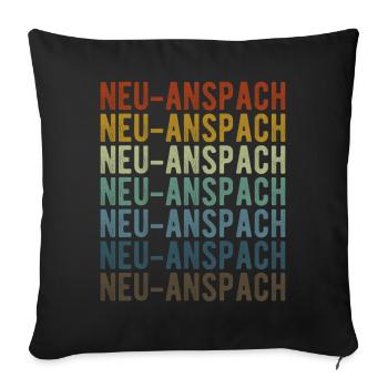 Neu-Anspach Stadt Retro Vintage - Sofakissenbezug 45 x 45 cm - Schwarz - Vorne