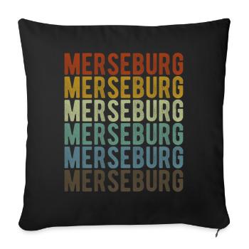 Merseburg Stadt Retro Vintage - Sofakissenbezug 45 x 45 cm - Schwarz - Vorne