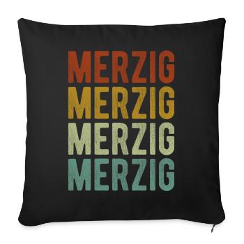 Merzig Stadt Retro Vintage - Sofakissenbezug 45 x 45 cm - Schwarz - Vorne