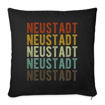 Neustadt Stadt Retro Vintage - Sofakissenbezug 45 x 45 cm - Schwarz - Vorne