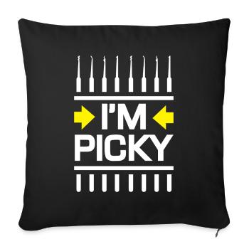 IM Picky Lockpicking Lockpicker - Sofa pillowcase 17,3'' x 17,3'' (45 x 45 cm) - black - Front