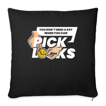 Dont Need A Key Lockpicking Lockpicker - Sofa pillowcase 17,3'' x 17,3'' (45 x 45 cm) - black - Front