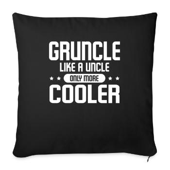 Gruncle comme un oncle normal seulement beaucoup plus cool - Housse de coussin décorative 45 x 45 cm - noir - Devant