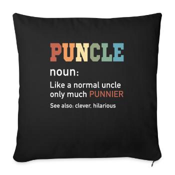 Puncle Oncle Normal Beaucoup Punnier Drôle Oncle - Housse de coussin décorative 45 x 45 cm - noir - Devant