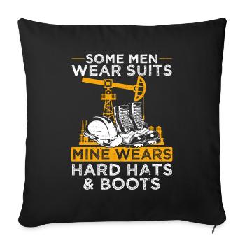 Oil Men Wear Suit My Work Helmet Shoes - Sofa pillowcase 17,3'' x 17,3'' (45 x 45 cm) - black - Front
