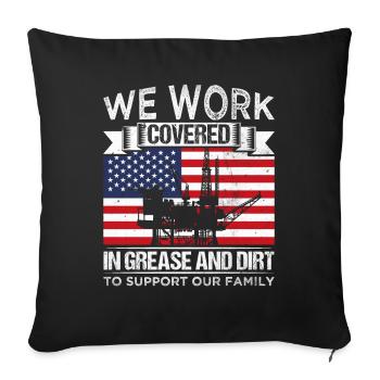 Oil Production Oil Workers USA Flag Gift - Sofa pillowcase 17,3'' x 17,3'' (45 x 45 cm) - black - Front
