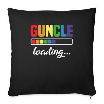 Guncle Chargement Gay Oncle Parrain Cadeau - Housse de coussin décorative 45 x 45 cm - noir - Devant