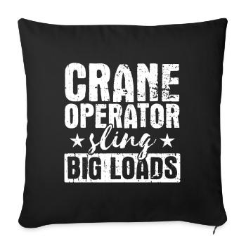 Grutier Élingue Grosses Charges Grutier Grutier - Housse de coussin décorative 45 x 45 cm - noir - Devant