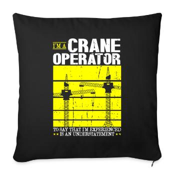 Crane Operator Vintage Crane Crane Crane Crane Crane - Sofa pillowcase 17,3'' x 17,3'' (45 x 45 cm) - black - Front