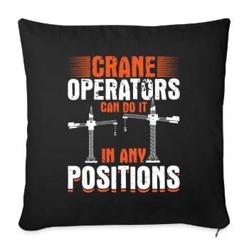 Les grutiers le font à chaque position Camions-grues - Housse de coussin décorative 45 x 45 cm - noir - Devant