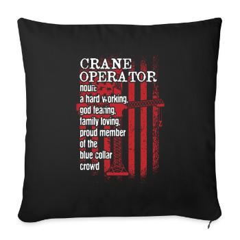 Kranführer Definition USA Flagge Kran Kräne Noun - Sofakissenbezug 45 x 45 cm - Schwarz - Vorne