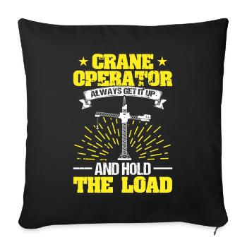 Kran Kranwagen Kranich Opérateur de grue tenir la charge - Housse de coussin décorative 45 x 45 cm - noir - Devant