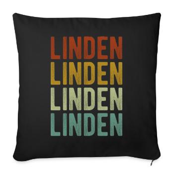 Linden Stadt Retro Vintage - Sofakissenbezug 45 x 45 cm - Schwarz - Vorne