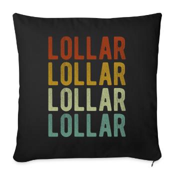 Lollar City Rétro Vintage - Housse de coussin décorative 45 x 45 cm - noir - Devant