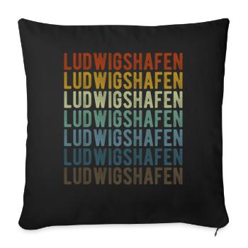 Ludwigshafen City Retro Vintage - Sofa pillowcase 17,3'' x 17,3'' (45 x 45 cm) - black - Front