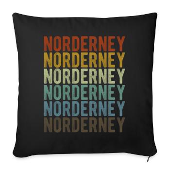Norderney City Retro Vintage - Sofa pillowcase 17,3'' x 17,3'' (45 x 45 cm) - black - Front
