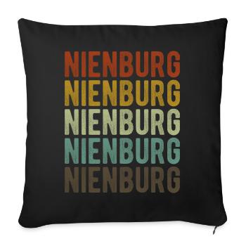 Nienburg City Rétro Vintage - Housse de coussin décorative 45 x 45 cm - noir - Devant