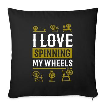 I Love Wheel Spiders - Sofa pillowcase 17,3'' x 17,3'' (45 x 45 cm) - black - Front