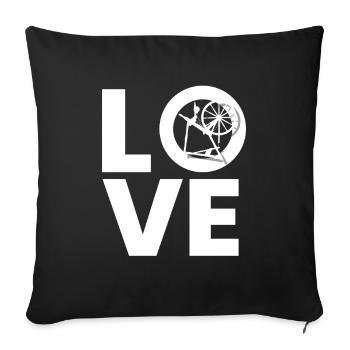 Love Wheel Spiders - Sofa pillowcase 17,3'' x 17,3'' (45 x 45 cm) - black - Front