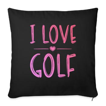 J’adore le golf - Housse de coussin décorative 45 x 45 cm - noir - Devant