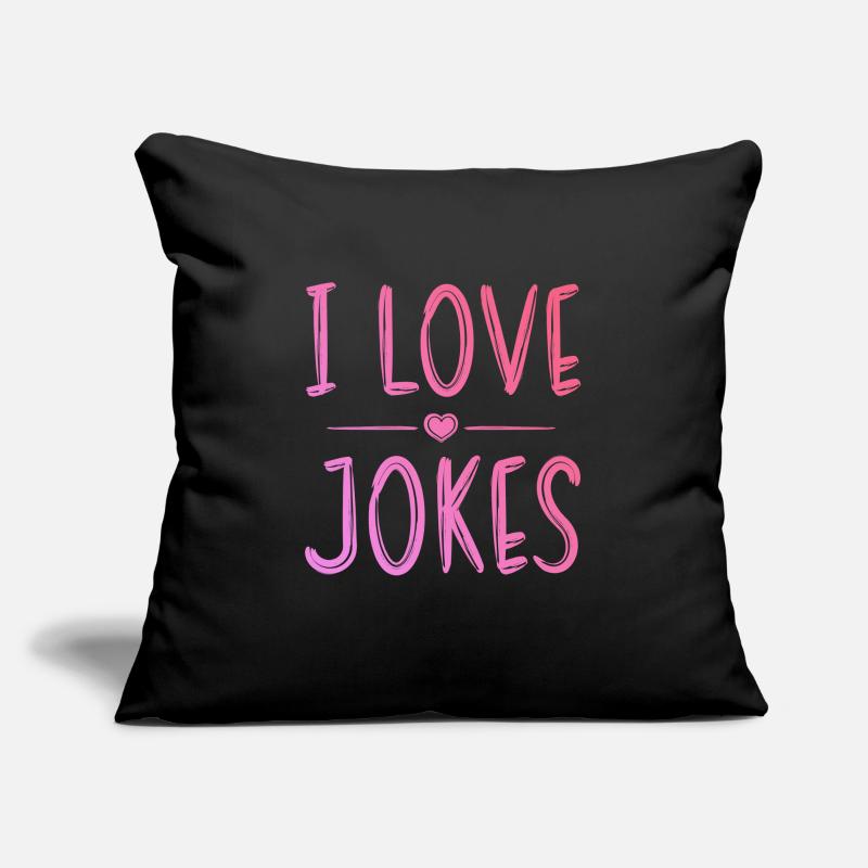 J’adore les blagues Housse de coussin décorative 45 x 45 cm