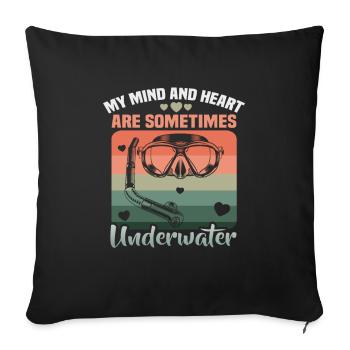 Instructeur de conception de plongée sous-marine Snorkeling - Housse de coussin décorative 45 x 45 cm - noir - Devant