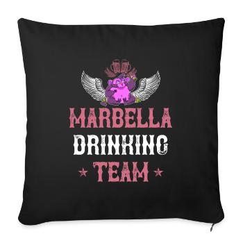 Équipe de boisson de Marbella - Housse de coussin décorative 45 x 45 cm - noir - Devant