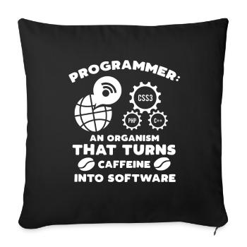 Programmer Coffee - Sofakissenbezug 45 x 45 cm - Schwarz - Vorne