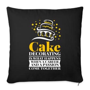 Cake Decorating Baking Cake Cupcake - Sofa pillowcase 17,3'' x 17,3'' (45 x 45 cm) - black - Front