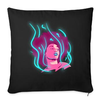 Afro Girl Black Story Melanin Black St - Sofa pillowcase 17,3'' x 17,3'' (45 x 45 cm) - black - Front