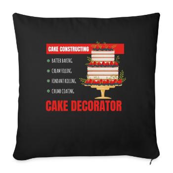 Cake Constructing Baking Cake Cupcake - Sofa pillowcase 17,3'' x 17,3'' (45 x 45 cm) - black - Front