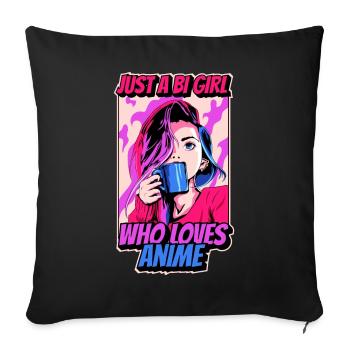 Bisexueller Stolz Nur ein BI-Mädchen, das Anime li - Sofakissenbezug 45 x 45 cm - Schwarz - Vorne