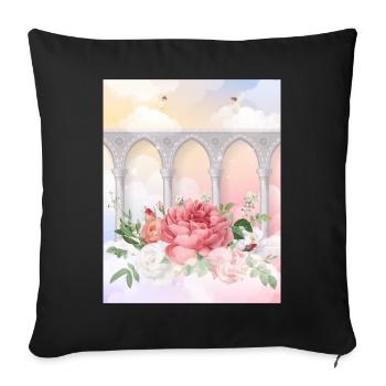Angelcore Esthétique Roses Heaven Angels - Housse de coussin décorative 45 x 45 cm - noir - Devant