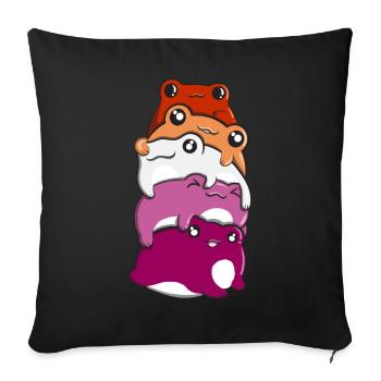 Lesben- und Schwulenstolz Froschhaufen Lesben- und - Sofakissenbezug 45 x 45 cm - Schwarz - Vorne