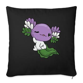Genderqueer Pride Kawaii Axolotl Genderqueer Flagg - Housse de coussin décorative 45 x 45 cm - noir - Devant