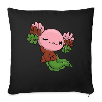 Gynesexual Pride Kawaii Axolotl Gynesexual Fl - Housse de coussin décorative 45 x 45 cm - noir - Devant