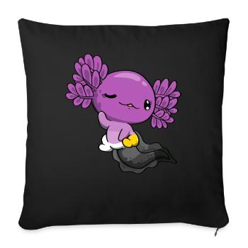 Monosexual Pride Kawaii Axolotl Monosexual Fl - Housse de coussin décorative 45 x 45 cm - noir - Devant