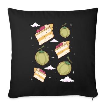 Angelcore Aesthetic Strawberry Cake Coconut - Sofa pillowcase 17,3'' x 17,3'' (45 x 45 cm) - black - Front
