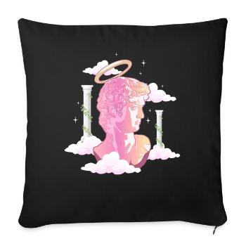 Angelcore Aesthetic Angel David Michelangelo Griec - Sofa pillowcase 17,3'' x 17,3'' (45 x 45 cm) - black - Front