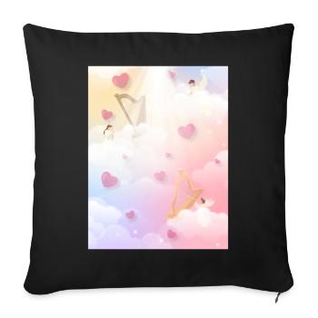 Angelcore Aesthetic Heaven Engel Harfen - Sofakissenbezug 45 x 45 cm - Schwarz - Vorne