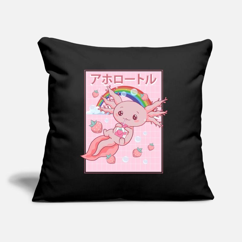 Kawaii Axolotl Erdbeermilch Sofakissenbezug 45 x 45 cm
