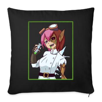 Biopunk Anime Girls Biopunk Aesthetic - Sofa pillowcase 17,3'' x 17,3'' (45 x 45 cm) - black - Front